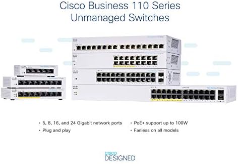 Cisco Business CBS110-16PP מתג לא מנוהל, 16 יציאה GE & CBS110-16T-D מתג ללא מנוהל | 16 יציאה GE | הגנה